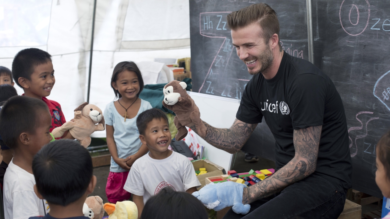 Tatuagens de David Beckham ganham vida via Unicef